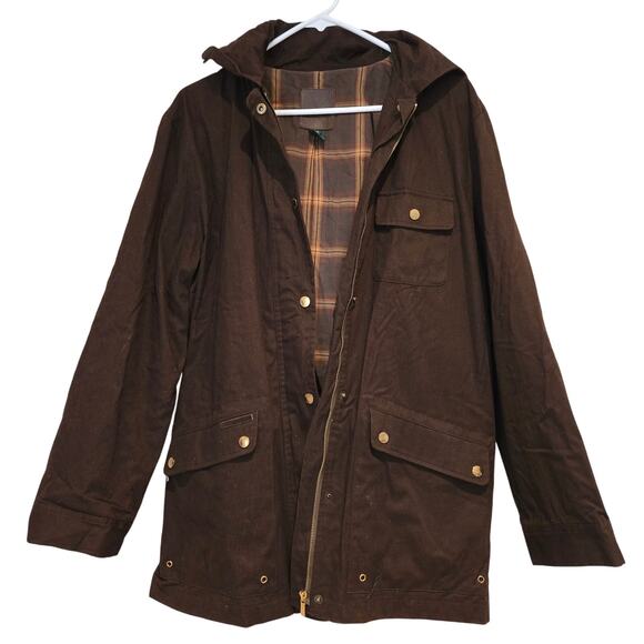 Lauren Dry Goods Vintage 90's Dark Brown Hooded Chore Work Barn Jacket, Size Med - Picture 3 of 13